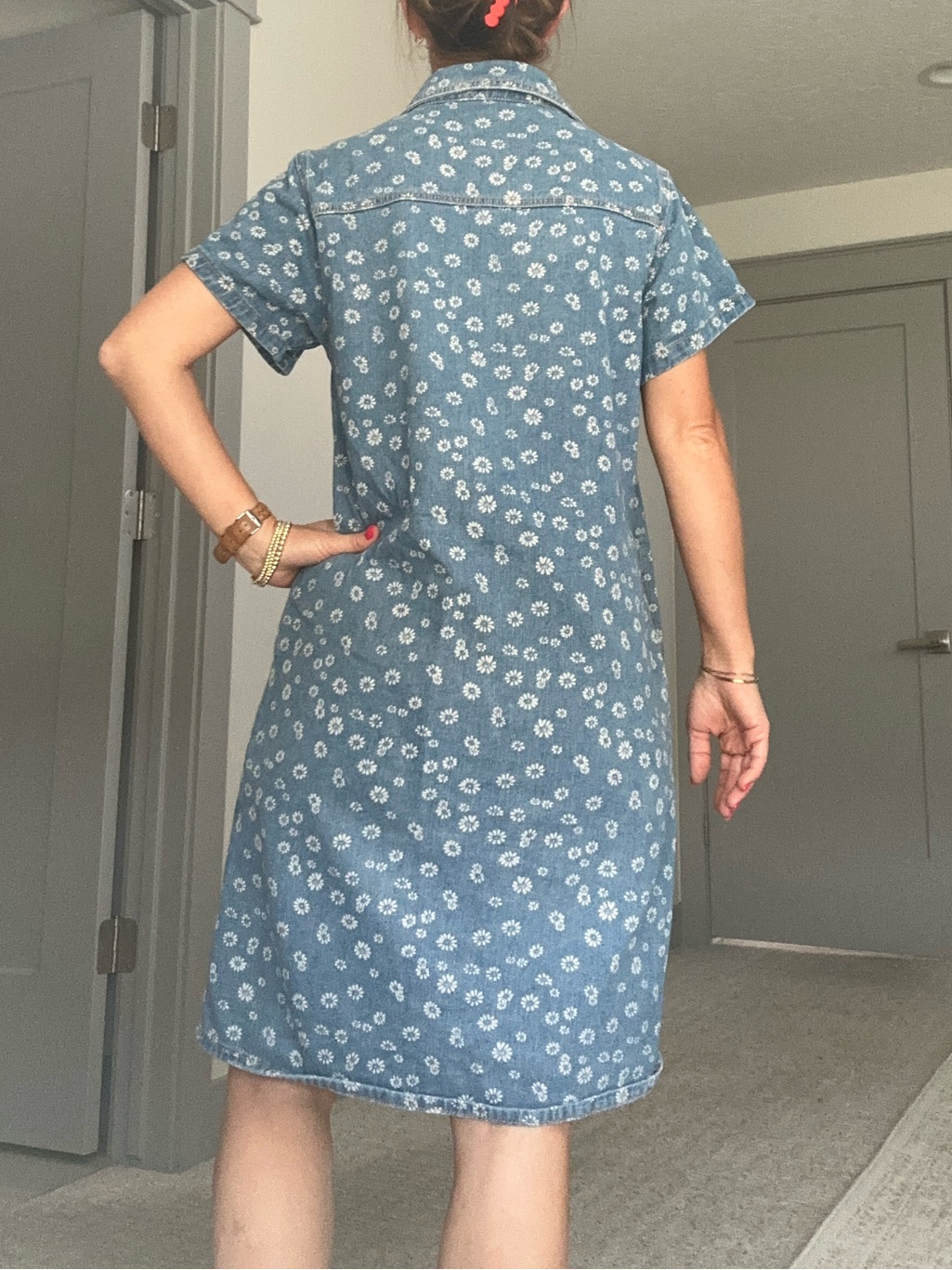 Pink Desert Blue Floral Denim Shirt Dress — image 7 of 7